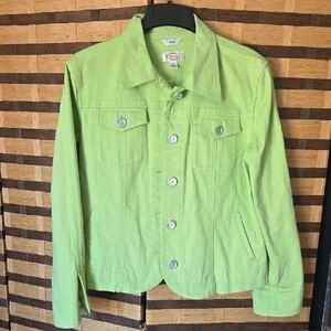 Euc! Talbots Lime Green Jean Jacket